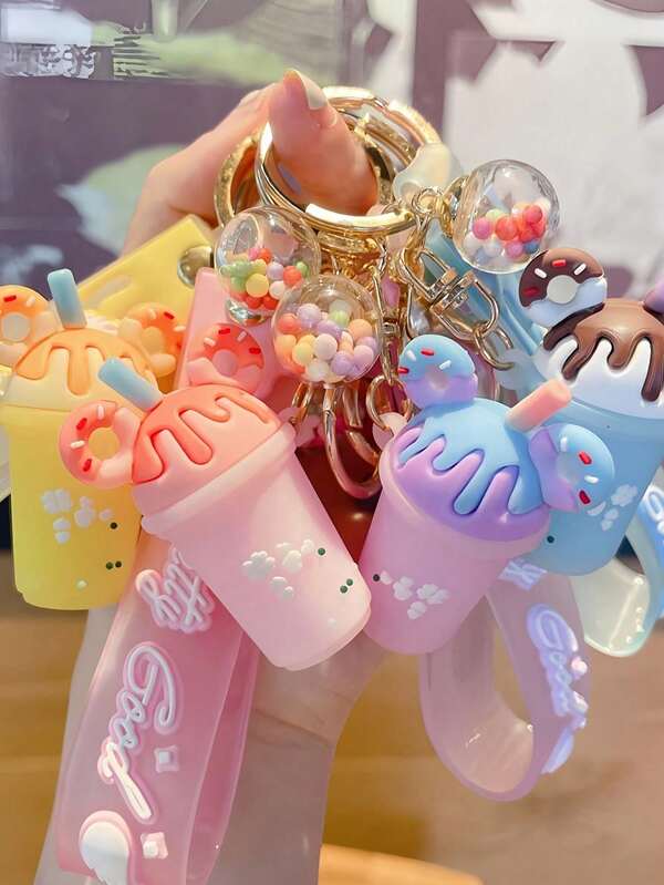 1cartoon Ice Cream PVC Keychains, Cute Bag And Backpack Pendants, And Car Key Accessories, Perfect For Back-To-School Season Or Teacher's Day Gifts. These Charming Keychains Are Perfect As Gifts. They're Also A Great Gothic Y2K Car Accessory For Halloween, Christmas, And Other Holiday Gifts.