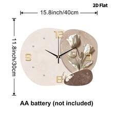 2D Flat, 1pc Modern Minimalist Flower Creativity Art Clock Mute Decorative Wall Clock, Super Quiet Quartz Movement, No Ticking Sound, Suitable For Bedroom Decor, Dining Room Living Room Office Sofa Background Wall Decor, Home Decor