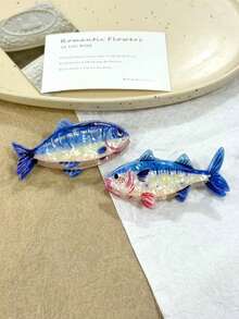 1pc Cute Ocean Series Tropical Fish Hair Clip For Women, Commute Decor For Thin Hair, Suitable As Gift Fall Hair Accessories Autumn Hair Claw Fashion Claw Clips Elegant Hair Clutch Clips For Hair Winter For Vacation Outfits Woman - Multicolor - View 5