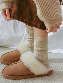 3 Paar Damen Dicke Warme Socken, Einfarbig Dicker Diamant Muster Vielseitige Haus/Innen Socken - Ungeformtes Körbchen - Übersicht 3