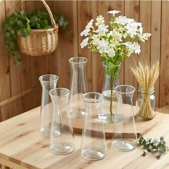 1/2/5/8/10 st högkvalitativa plastvaser i strass-stil, transparenta blommor handgjorda, lämpliga för olika blombuketter gör-det-själv och dekorativa displayer, perfekta för bordsarrangemang, bröllop, fest, juldekoration, 17*7,5*5,5 cm heminredning rumsdekor blomvas glasvas