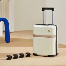 Fashionable New Lightweight ABS Carry-On Trolley Suitcase With Cup Holder And Phone Holder, Designer Luggage With Quiet Wheels And Detachable Cabin Size, Upgraded With Thicker Material And Metal Protection Frame, Essential For Business Trips And Travels - Multicolor - View 6