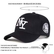 1Piece Men Letter NY Side NEW YORK Embroidered Baseball Cap Outdoor Adjustable Sunscreen Leisure Hat Spring Autumn Travel Tourism Beach Vacation - 彩色 - 查看 2