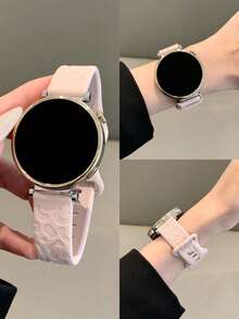 1pc 18mm/20mm/22mm Silicone Watch Band, Compatible With Samsung Galaxy Watch 3/4/5/6 40mm 44mm Classic 43mm 47mm,Compatible With Huawei GT5 GT4 GT 3/2 46mm, Man Woman - Pink Sand - View 5