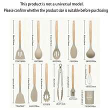 12 Piece /Set Of High-End Non Stick Silicone Kitchen Utensils With Ergonomic Wooden Handle - Heat-Resistant And Easy To Clean, Suitable For Cooking And Baking, And Durable - Ideal Choice For School And Home Cooking Enthusiasts