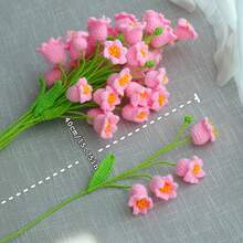 1件/套手工钩编花束（不含包装材料），手工鲜花，DIY花束，包含多头铃兰、马蹄莲、尤加利叶、郁金香和玫瑰，适合春夏装饰、家居装饰、返校季、情人节、感恩节、婚礼、派对，也可作为礼物送给爱人、朋友、家人、亲人。 - 粉色 - 查看 3
