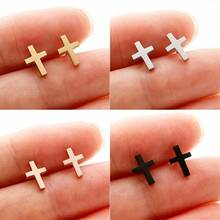 زوج من أقراط الصلبان الأنيقة من الفولاذ المقاوم للصدأ، مجوهرات للنساء، أقراط أنيقة بطراز بانك، أفضل هدية لحفلات الأصدقاء، عيد الحب، عيد الأم، المناسبات، أعياد الميلاد