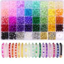 Approx. 1100pcs 8mm Crystal Glass Beads String, Jewelry Making Kit For DIY Necklace, Earrings, Phone Straps, Crafts (Random Color)