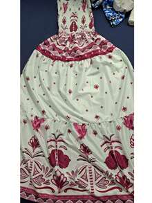 July Tropical Strapless Dress In Various Prints, 2025 Collection - Rosa - Ver 2