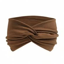 1 Băng đô chéo co giãn màu trơn phong cách cổ điển dành cho nữ, thích hợp cho tập yoga, thể thao và sử dụng hàng ngày, Băng đô cài tóc tập gym Băng đô quấn mồ hôi Phụ kiện tóc mùa thu đông cho phụ nữ khi đi nghỉ, Khăn quàng cổ thanh lịch cho phụ nữ, Băng đô mềm mại - Cà phê - Xem 4