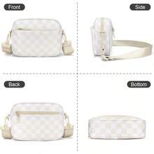 Checkered Crossbody Bag For Women Small Cute Purses  Shoulder Handbags Wide Strap - Beige Check - View 10