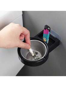 1pc Wall-Mounted Bathroom Ashtray, Punch-Free Multifunctional Split Ashtray