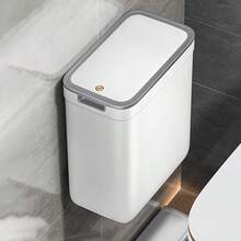 Wall-Mounted Bathroom Trash Can Small Trash Can Dog Proof: Odor-Sealing, Touchless, And Space-Saving - Durable Plastic, Rectangular Design With Quiet Close Lid, Space-Saving Solution For Bathrooms, Bathroom Trash Can