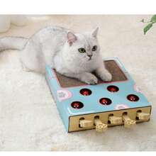 Interaktywne zabawki dla kotów z drapakiem, drapak dla kotów z gniazdem, zabawki dla zwierząt do ostrzenia pazurów, zabawki dla kotów, drapak dla kotów z tektury falistej, akcesoria dla kotów, zabawki dla kotów - Niebieski - Zobacz 6