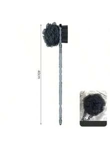 背部淋浴身体刷，两端均可使用，二合一磨砂，背部磨砂沐浴刷，长柄去角质沐浴刷，淋浴背部磨砂器，去角质身体磨砂器，男士和女士去角质身体刷（灰色+白色）家居浴室装饰秋季装饰返校 - 彩色 - 查看 11