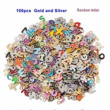 100/50pcs Zinc Alloy Enamel Alphabet Pendant - A-Z Mini Alphabet Jewelry Pendant, Suitable For DIY Jewelry Making, Bracelet And Necklace Gifts - Gold Or Silver