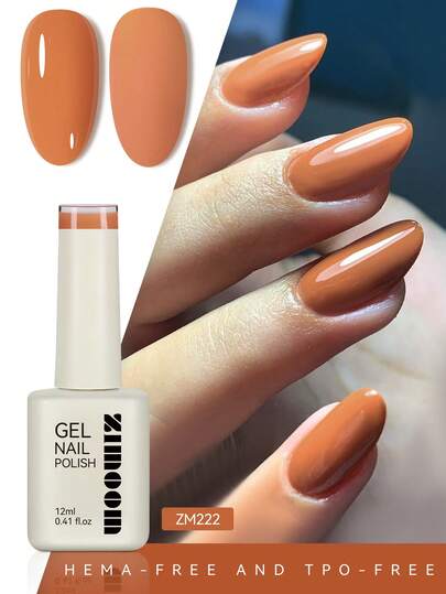 ZIMOOM 12毫升南瓜橙色凝胶指甲油，四季皆宜，橙色系美甲，可卸除UV/LED指甲油，适用于美甲沙龙DIY，也是送给女性和女孩的节日礼物。