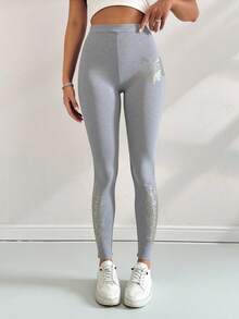 Women Leggings - Light Grey - View 3
