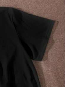 Camiseta playera T-shirt mujer cuello redondo manga corta estampado grafico musica banda NIRVANAa estilo rock  cuello redondo manga corta primavera verano uso diario - Negro - Ver 4