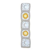 Handmade Crochet White  Moon And Sun Car Steering Wheel Covers Universal 14-15 Inch For Women And Men