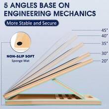 Wooden Slant Board Calf Stretcher Folded For Yoga Workout Calf Incline Board - 黑色 - 查看 6