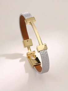 1 件时尚皮革手链，优雅腕带，全新设计，带钩扣，适合日常佩戴，高品质礼物，非常适合万圣节和圣诞节