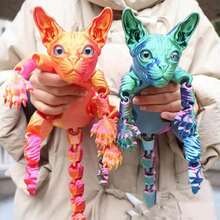 Mystic Meow - 3D Kot Strażnik, Olbrzymia Figurka Kota, Kryształowy Model Bezwłosego Kota, Druk 3D Bezwłosego Kota, Realistyczny, Elastyczny, Stawowy Model Zwierzątka w Skali 1:1, Nadaje Się Do Ogrodu I Sypialni, Idealny Prezent Urodzinowy, Kolorowa Kolekcja, Upominek na Przyjęcie Świąteczne, Prezent Urodzinowy, Prezent Świąteczny, Idealny Prezent, Idealny Prezent dla Miłośników Olbrzymich Kotów. Dekoracja Imprezowa