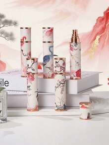 10ml Bottiglia di profumo portatile di alta qualità, stampata con motivo fenice su pelle e vetro, aspetto di lusso, piccola bottiglia per profumo e spray idratante