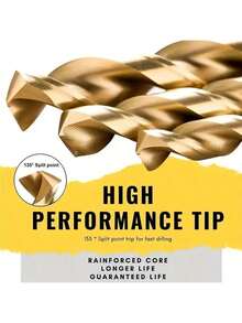 50/100pcs Titanium Coated High Speed Steel Drill Bit Set, 135° Tip Suitable For DIY Crafts, Woodworking, Carving And Jewelry Making - Size 1/25" To 1/8", Cylindrical Metal, Twist Drill Bits For Metal, Wood, Plastic, Fit For Home Improvement, Simple Tools, Convenient And Practical - Multicolor - View 7