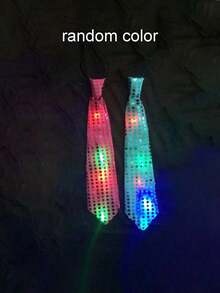 8 件 LED 发光领带、LED 发光领结 LED 发光发带 闪亮发带 彩色纱线发带 具有多种灯光模式 派对狂欢夜光派对 夜光发饰 派对装饰品 夜光派对用品 发饰 荧光棒 狂欢配饰 适用于霓虹灯派对 - 彩色 - 查看 9