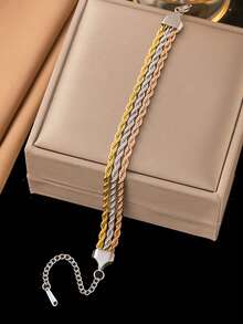 1pc Stainless Steel Bracelet For Women, Fashionable Accessory Suitable For Daily Wear, Gift - Bracelet - View 11