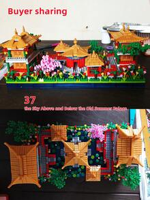 3 合 1 古风 3D 拼图组装小零件积木，创意有趣苏州园林/圆明园/黄鹤楼高难度龙年新建筑益智玩具，非常适合家庭/办公桌装饰和节日礼物。随附包房装饰