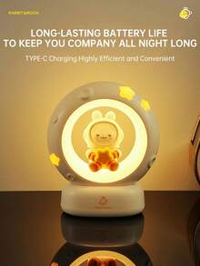 1个猫咪造型睡眠夜灯，USB充电式睡眠伴侣灯，3档调光柔和灯光，亮度可调，可作台灯、办公室装饰灯、床头灯，适合卧室、客厅，亦可作节日礼物。