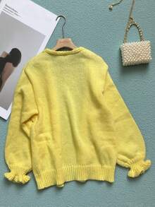 Fashionable Women's Elegant Bright Color Knitted Cardigan, Sleeve Design, Versatile Jacket Top