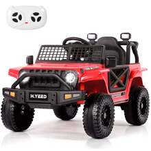 Kids Electric Ride On Car For 3-8, 2 Motors Off Road Truck With 2.4G Remote Control, LED Lights, Music, Horn & Wireless Connection, Battery Powered Ride On Toy For Boys Girls - Red - View 1