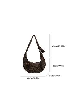 1 Túi đeo vai họa tiết da báo, Túi xách hình lưỡi liềm dung tích lớn thời trang phù hợp cho phụ nữ trưởng thành, trang phục thời trang và mua sắm ngoài trời - Nhiều màu - Xem 6