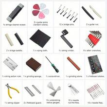 Shoze Guitar Maintenance Tools Kit – Guitar Repair & Cleaning Kit With String Winder, Cutter, Fret Files, Screwdriver – Guitar Tool Set For Acoustic, Electric, Bass Guitars For Beginners Musicians - 72 artículos - Ver 2