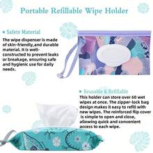 1 Pcs Reusable Travel Wipe Dispenser Bag – Bohemian Style Portable Wipe Case – Refillable Wet Wipe Pouch, Ideal For On-The-Go Use - Violet - 查看 3