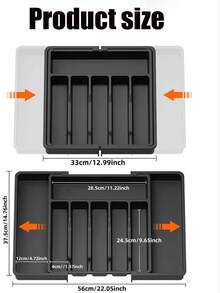 1 pieza Caja de almacenamiento de cubiertos de gran capacidad, bandeja de cubiertos expandible, organizador de utensilios para cuchillos, tenedores, cucharas, palillos, almacenamiento en el mostrador de la cocina, adecuado para regalos de vacaciones, regalos de cumpleaños, regalos de Navidad, regalos de Halloween, regalos del Día de la Madre, regalos del Día de San Valentín, regalos de Acción de Gracias, decoración del hogar, almacenamiento para fiestas y Navidad