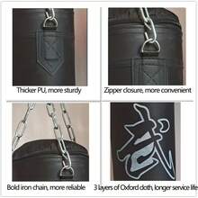 Saco de boxeo colgante, saco de entrenamiento de artes marciales, con ganchos y cadena de acero inoxidable - Sin rellenar