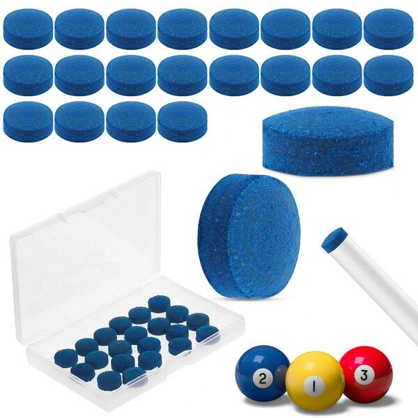 20pcs Billiard Pool Cue Tips Replacement Kit With Storage Box For Superior Grip And Control