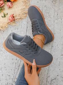 1 Par - Tênis Esportivos Largos para Mulheres - Tênis Esportivos de Largura Larga para Mulheres, Design Cinza, Adequado para Atividades ao Ar Livre, Caminhada e Tênis - Lavável em Máquina, Estilo Atlético