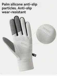 1 Pair Windproof Waterproof Fleece Lined Warm Winter Motorcycle Riding Gloves, Men's Full Finger Gloves, Suitable For Delivery, Touchscreen Compatible - Multicolor - View 10