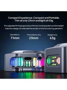 REMAX RT-F14 Mobile Phone Radiator Semiconductor Refrigeration Mobile Phone Radiator 63g Thin And Light Design Intelligent Temperature Control And Wind Noise Reduction Universal For Live Game