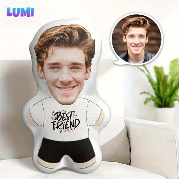 Custom Photo Personalized Face Pillow - Customize Face With Your Or Your Friend's Photo, Soft Filling, Hand Wash Only, Comfortable Gift All Year Round, Suitable For Birthday, Christmas, Valentine's Day, Mother's Day, Father's Day, As Home Decoration, Customizable Expressions And Poses - No Battery/Power Required, Ideal For Personal Keepsakes And Year-Round Use - Customizable Birthday, Anniversary, Wedding Gift