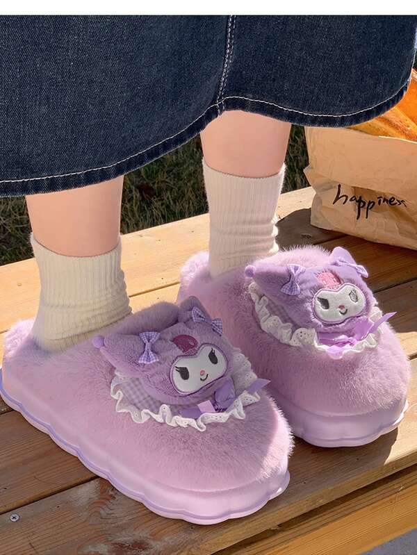 Sanrio Sanrio Hello Kitty Plüsch Thermo-Hausschuhe, süß & warm für den Hausgebrauch im Winter