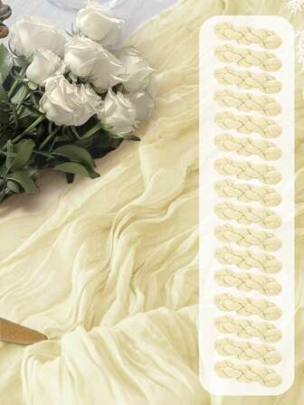 1/2/5/10/15-delars ljusgula bordsflaggor och vikbara dukar i osttyg - mångsidiga fest-, födelsedags-, bröllops- och högtidsbordsdekorationer med enfärgade bordsdukar