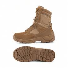 Men's Military Side Zipper Tactical Work Boots Hiking Motorcycle Combat Boots - 棕色 - 查看 3