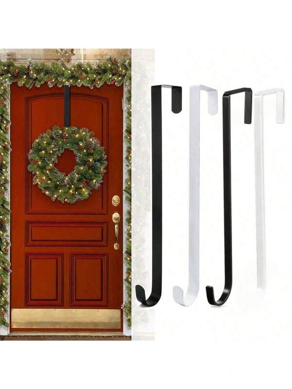 1 peça de cabides de guirlanda para porta da frente, cabide de guirlanda sobre a porta, decorações de Halloween, gancho de guirlanda para pendurar, decoração de Natal, Páscoa, outono, suporte para placa de boas-vindas, decoração de casa, decorações de Natal, decoração de quarto