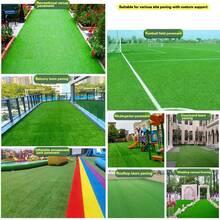 2.5厘米厚，无粘性人造塑料草坪，适用于庭院和屋顶装饰，塑料材质，高度2.0厘米，人造草坪地毯，仿真草坪，宠物草坪垫，室内外家居装饰，常绿人造草坪 - 綠色 - 查看 4